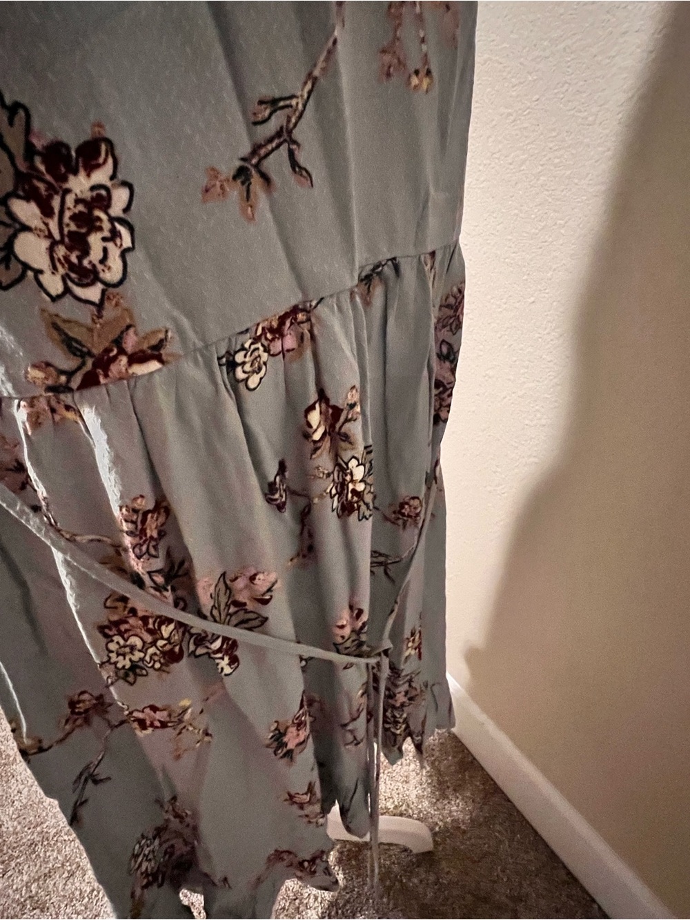 Rewind Gray Midi Dress with Pink Floral Print - Picture 8 of 8